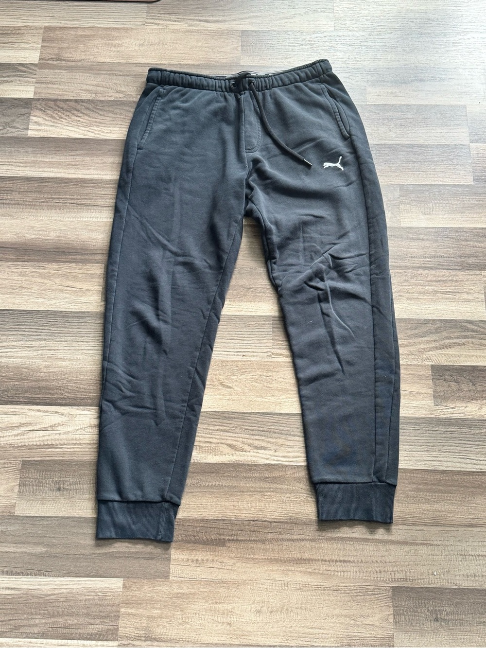 Puma Black Men's Jogger Sweatpants with White Logo